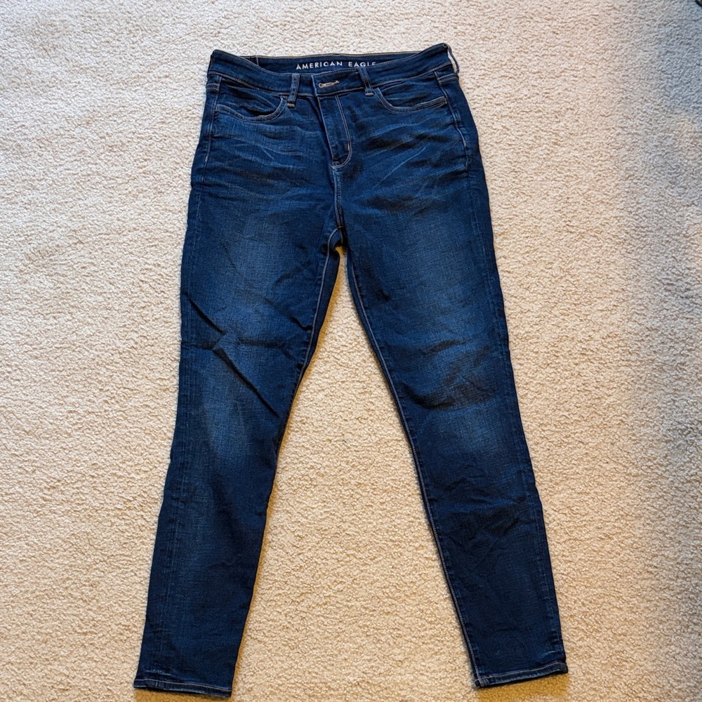 American Eagle Outfitters Skinny Jeans in Dark Blue Wash